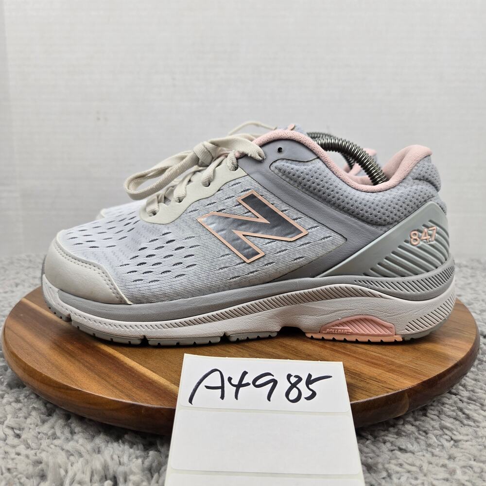 New Balance Women 8.5 2E X-Wide 847 v14 Artic Fox Gray Pink Comfort Walking Shoe